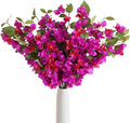 12PCS Bougainvillea Artificial Flowers 31.50" Long Stem Faux Silk Bougainvillea Branches Fake Hanging Flowers Vines for Wedding Arch Wall Outdoor Home Decoration (Fuchsia Mixed)