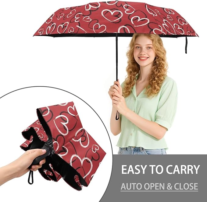 Umbrellas for Rain Lightweight Travel Umbrella 42" Canopy UV Protection Sun Umbrella Windproof Compact Umbrellas