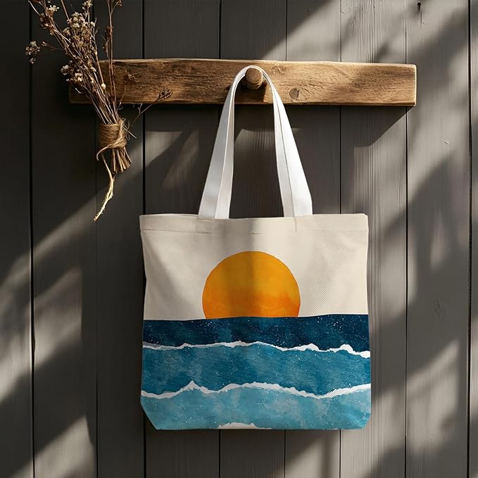 Flowers Tote Bag Gifts for Women, Canvas Aesthetic Reusable Grocery Bags Shopping Bags