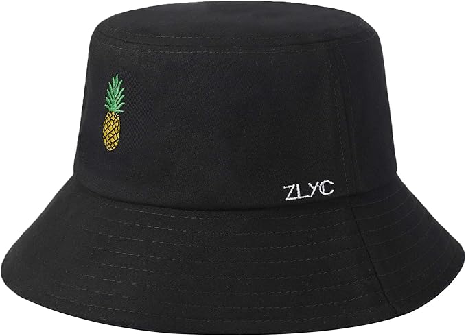 ZLYC Unisex Fashion Embroidered Bucket Hat Summer Fisherman Cap for Men Women