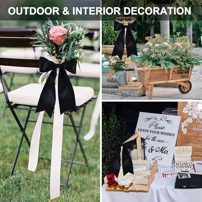 TONIFUL Black Satin Ribbon 3 Inch X 25yds Solid Silk Ribbons for Gift Wrapping, Craft, Floral Bouquets, Valentine's Day Christmas Gift Wrapping, Party Wedding Decoration,Halloween