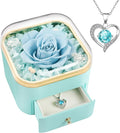 Beferr Christmas Day Rose Gifts for Mom Women Birthday Gifts Preserved Real Rose with Necklace Eternal Roses Forever Flowers for Delivery Prime Thanksgiving Flower Gifts for Grandma Wife Daughter Sister