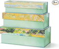Soul & Lane Decorative Storage Boxes with Lids, Set of 3 Cardboard Boxes for Home Décor and Documents, Memory Organizers for Keepsakes with Magnetic Closure, Photo Storage, Pastoral Tranquility