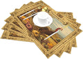 PVC Placemats Set of 4 Wipeable Table Mats Washable Heat Resistant Non Slip Vinyl Dining Table Mat for Kitchen Indoor Outdoor Patio Farmhouse Place Mats Retro Turkey Thanksgiving Decorative
