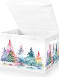 senya Christmas Baskets Collapsible Storage Bins with Lids, Colorful Christmas Tree Storage Boxes Clothes Baskets for Organizing