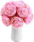 ucky 10 Packs Peonies Artificial Flowers Artificial Peonies Fake Peonies Artificial Flowers Peonies Bouquet for Centerpiece Table Wedding Party Home Decor (Dark Pink)