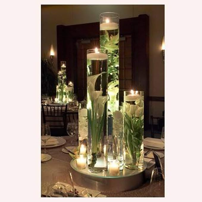 WGV Cylinder Vase Bulk, Diameter 5", Height 24", Clear Glass Floral Planter Container, Tall Centerpiece Arrangement for Wedding Party Event Home Office Decor, 6 Pieces