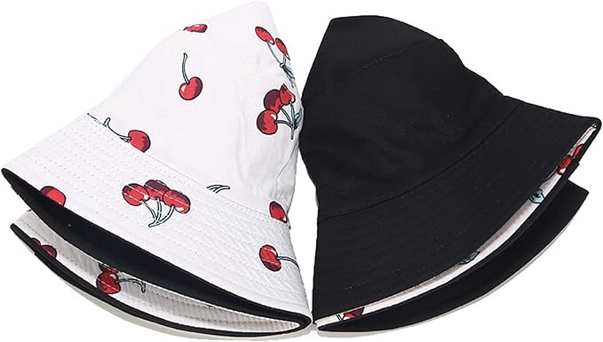 Mashiaoyi Unisex Print Double-Side-Wear Reversible Bucket Hat