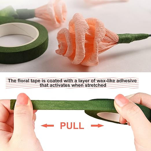 12 Rolls 1/2 Inch 30 Yard Green Floral Tape for Bouquet Stem Wrapping - Adhesive, Waterproof and Flexible (Olive Green+Dark Green)