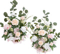Ling's moment 17.5" Tall Free Standing Artificial Flowers Arrangements 2 pcs Wedding Aisle Runner Chair Decorations Blush & Cream Centerpieces for Ceremony Reception Rose Floral Floor Party Outdoor
