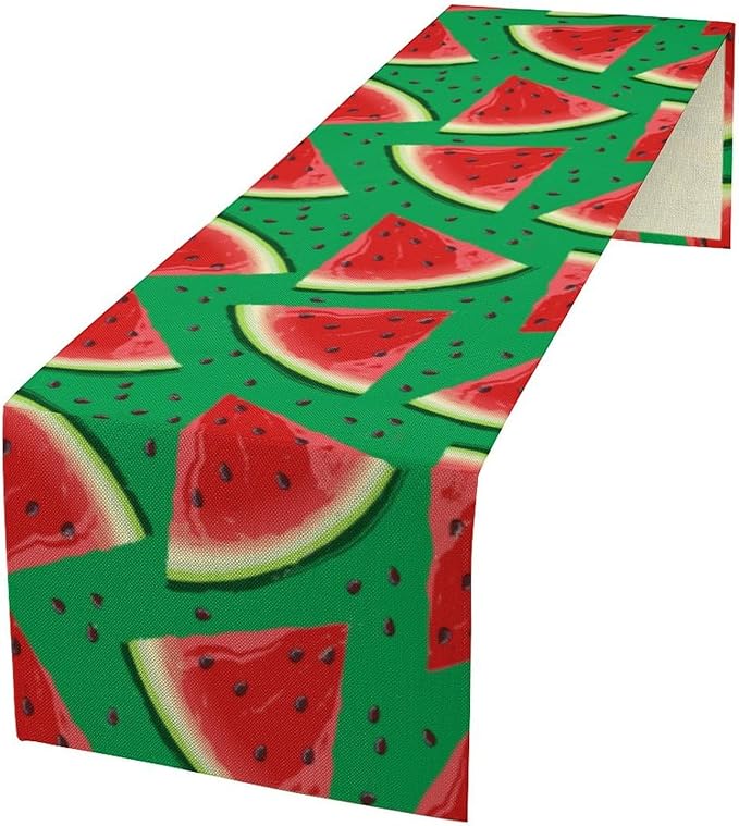 Watermelon Table Runner,Summer Fruit Tropical Birthday Party Decoration Dining Room Home Kitchen Table Decor 13 x 70In