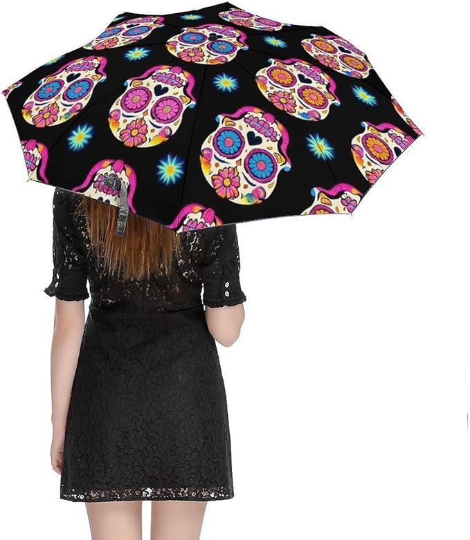 3 Fold Car Umbrella Folding Portable Automatic Umbrella Sunny Rain Sunscreen