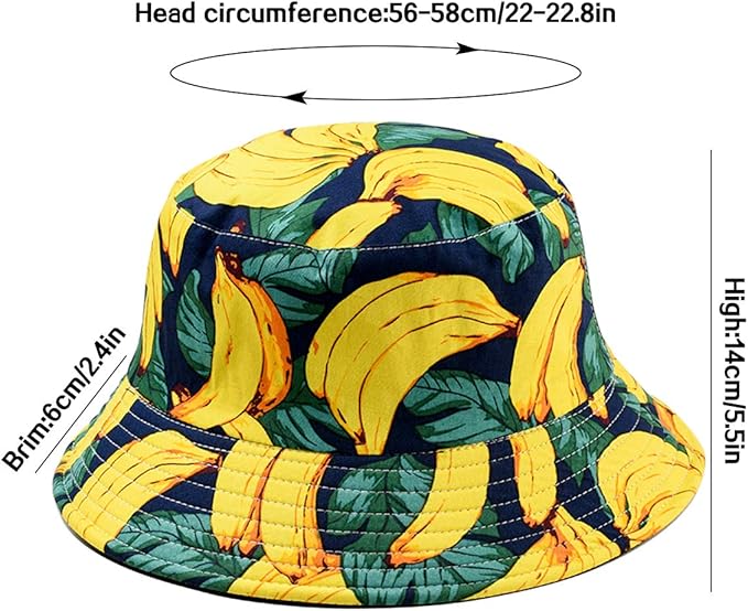 XYIYI Cute Bucket Hat Beach Fisherman Hats for Women, Reversible Double-Side-Wear