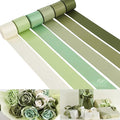 HUIHUANG Green Satin Ribbon 1-1/2 inch Ivory/Sage Green/Dusty Sage/Moss Green Double Face Satin Ribbons for Flower Bouquet, Gift Wrapping, Bows, Crafts, Eternal Rose- Total 30 Yards