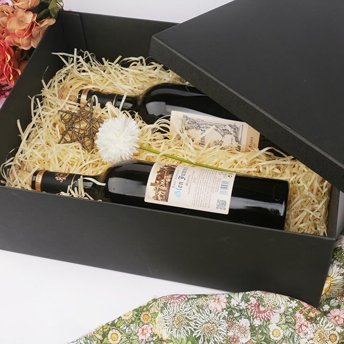 YINUOYOUJIA Large Gift Box 16.5x13x5.5 inches,Black Boxes for Presents,Birthday,Valentine's Day,Mother's Day,Christmas,Anniversary
