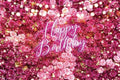 Rose Flower Happy Birthday Backdrop 6x4ft Shining Glitter Romantic Floral Women Girls Birthday Photography Background Baby Shower Party Decorations