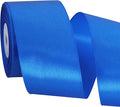 TONIFUL 2 Inch x 25 Yards Wide Blue Satin Ribbon Solid Fabric Ribbon for Gift Wrapping Crafts Chair Sash Eternal Flower Invitation Cards Hair Bows Sewing Party Wedding Decoration