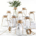 Vintage Glass Vases for Flowers, Set of 12 Clear Vases for Farmhouse Wedding Centerpiece Cylinder Bottle for Reception Table Decoration Home Decor Floral Arrangements