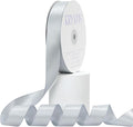 Silver Gray Satin Ribbon, Double Faced 1 Inch X 50 Yards Silver Gray Ribbon, Premium Satin Ribbon for Gift Wrapping, Crafts, Hair Bow Making, Sewing, Flower Bouquet, Wedding Party Decor