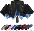 Compact Inverted Travel Umbrella, Automatic Open Close, 9-Rib 46 Inch Windproof Umbrella, Waterproof UPF 50+, Portable Umbrellas for Men, Women, Travel, and Daily Use