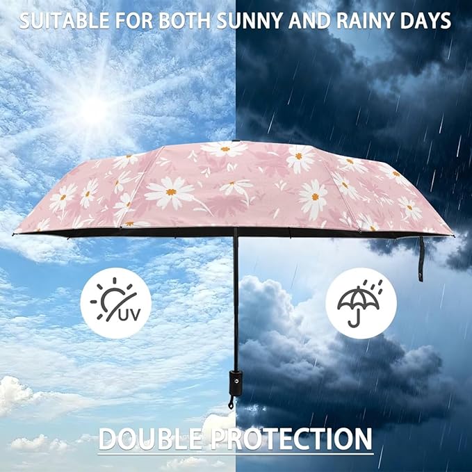 Umbrellas for Rain Lightweight Travel Umbrella 42" Canopy UV Protection Sun Umbrella Windproof Compact Umbrellas