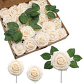 JOYLEX Artificial Flowers Realistic Roses, 100pcs Real Looking Fake Roses with Stem for DIY Wedding Bouquets Centerpieces Bridal Shower Party Home Romantic Decorations (Champagne)