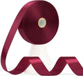 60 Yards Wine Red Satin Ribbon 7/8 Inch, Solid Burgundy Polyester Fabric Ribbon for Gift Wrapping, Crafts, Flower Bouquet, Wedding, Festival, Christmas, Halloween