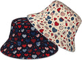 Bucket Hat Double-Side-Wear Reversible Sun Hat Beach Travel Hiking for Women Men