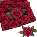 20pcs Red Roses Artificial Flowers 3.15'' Big Fake Roses Silk Flowers Bulk Realistic Faux Roses with Stems for DIY Wedding Centerpieces Table Home Party Decor Bridal Floral Arrangements (Red)
