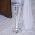 Efavormart 3FT Silver Polystone Mirror Mosaic Trumpet Floor Vase for Wedding Aisle/Party Centerpiece/Home Decoration