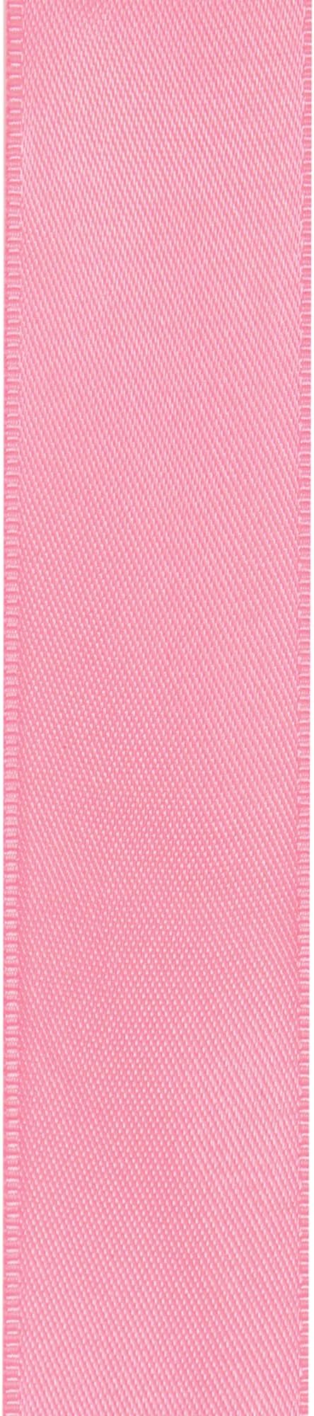 LIUYAXI Pink Double Faced Satin Ribbon, 1" X Continuous 25 Yards, Ribbons Perfect for Gift Wrapping Wedding Bouquet Decor DIY Craft Bow Making & Other Projects