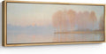 SIGNFORD Large Framed Canvas Print Wall Art Sunrise Over Autumn Trees and Lake Soft Pastel Nature Illustrations Modern Art Relax/Calm Warm for Living Room, Bedroom, Office - 60"x20"