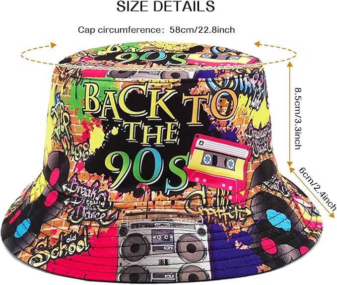 XYIYI Cute Bucket Hat Beach Fisherman Hats for Women, Reversible Double-Side-Wear