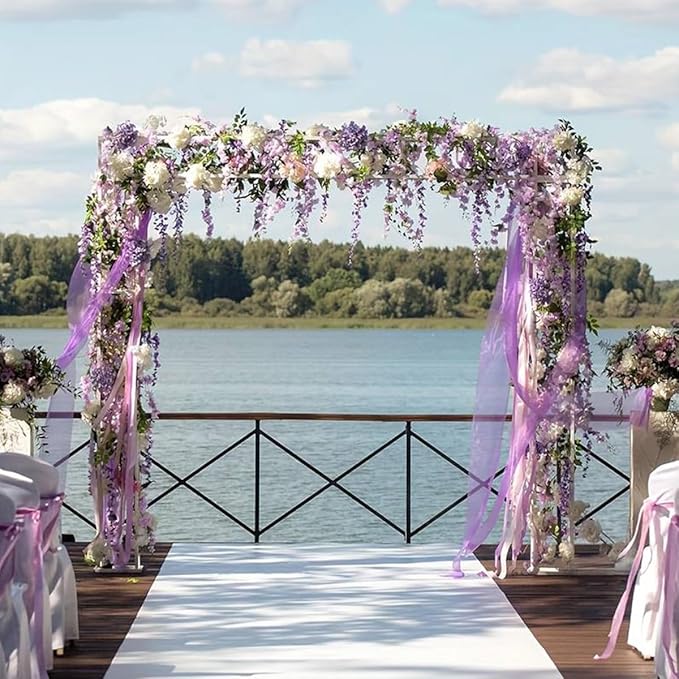 Artificial Flowers Hanging Flowers, Fake Garland Silk Vines Rattan String Decor for Home Wedding Arch Wall Garden Greenery Bedroom Outdoor Office Party Decoration (36, Purple)