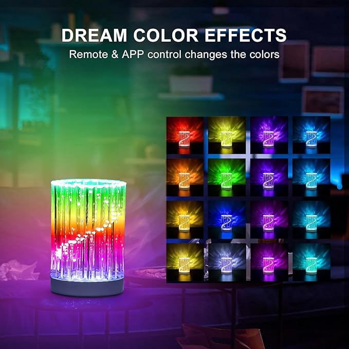 LED Lighted Vase for Flowers, 5-in-Tall RGB Color Changing Flower Vase, Unique Colorful Decorative Pot, Acrylic Vases for Home Office Table Shelf Decoration, Modern Room Decor Aesthetic