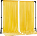 Yellow Backdrop Curtains-Wrinkle-Free Polyester Photography Drapes Party Curtain Background for Baby Shower Wedding Decorations- 8 X10FT (Yellow)