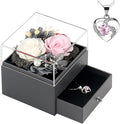 SHOKUTO Preserved Rose,Birthday Gifts for Women Mom Girlfriend,Gifts for Mom Grandma Wife Daughter Sister,Jewelry Boxes with Necklace