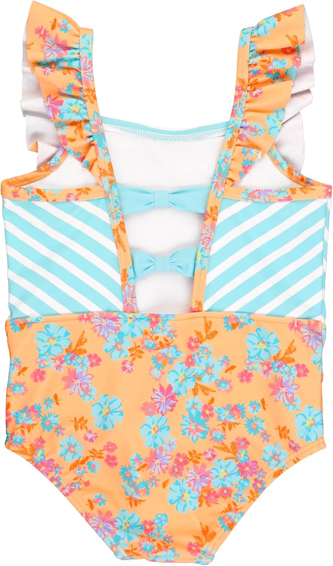 RuffleButts® Baby/Toddler Girls Ruffle Strap One Piece Swimsuit w/UPF 50+ Sun Protection