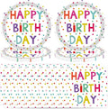 T-Antrix 40 Pcs Birthday Plates And Napkins Party Supplies, Disposable Happy Birthday Dots Design Paper Tableware Set Party Decoration Serves 20