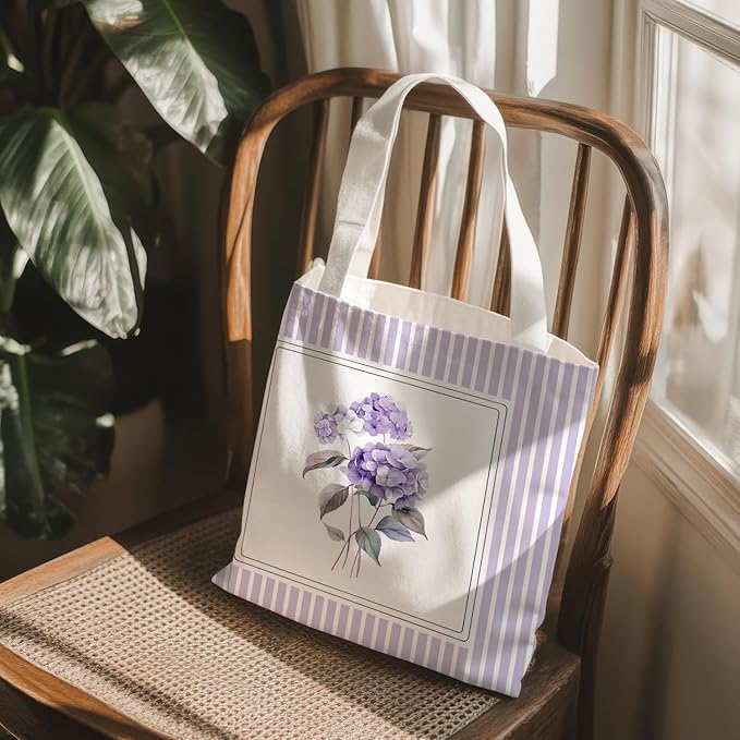 Flowers Tote Bag Gifts for Women, Canvas Aesthetic Reusable Grocery Bags Shopping Bags