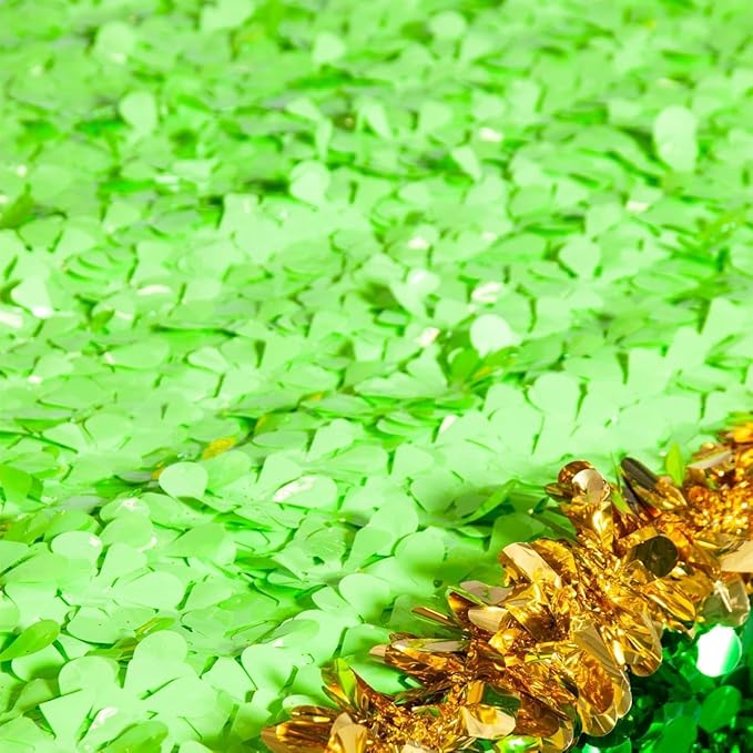 Anderson's Light Green Vinyl Floral Sheeting,15 Ft. Parade Float Decoration for Trailers, Parties, Weddings, Proms, Photo Backdrops & Events – Durable Fringe Garland for Indoor/Outdoor Use