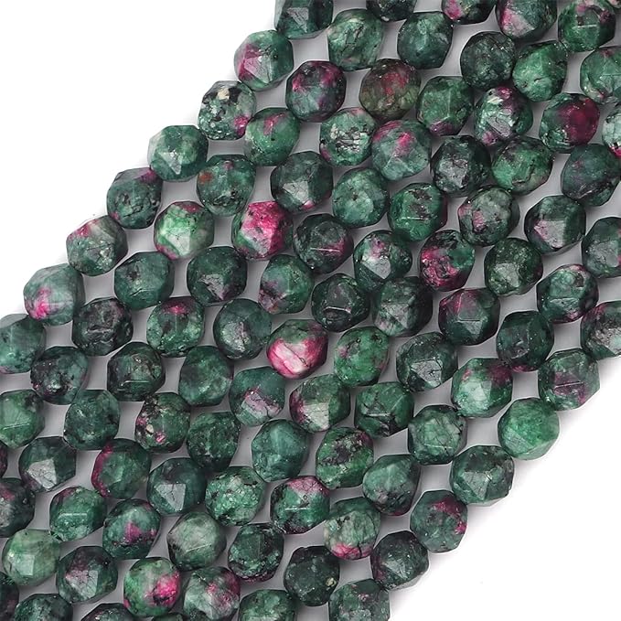 Faceted Natural Zoisite Stone Round Beads 10mm 36cm/Strand for Jewelry Making