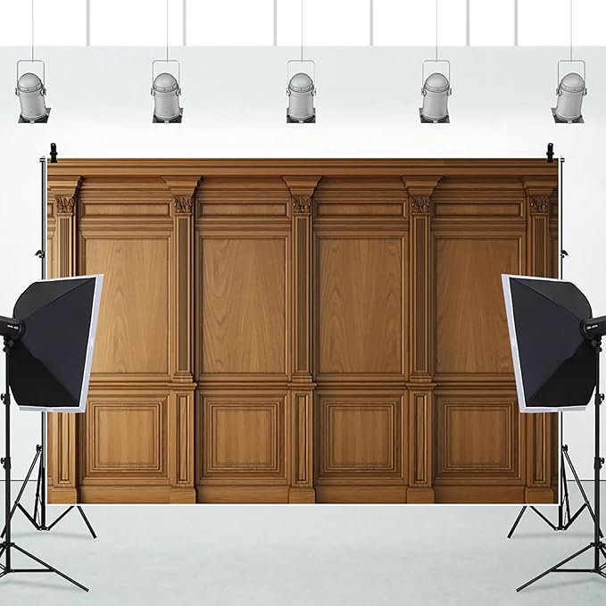 AOFOTO Vintage Room Inside Backdrop Classic French Frame Light Brown Walls Photo Background for Wedding Bridal Shower Party Banner Home Headboard Decor Wall Photo Studio Booth Props 5x3ft