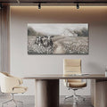LEVERUP Canvas Wall Art Landscape Animal Pictures Artwork Black and White Modern Home Decor for Dining Room Bedroom Hotel 24×48 Inch Hallway Decorations