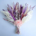 MUYEJI Natural Dried Flowers Pampas Grass Bouquet, Boho Home Table Decor, White & Purple Pampas Grass, Fluffy Dried Flower Arrangement for Table Centerpiece, Home Office Wedding Decorations