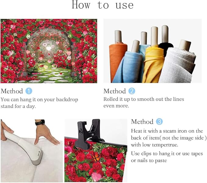 Valentines Day Flowers Garden Backdrops Red Rose Spring Floral Scene Photography Backdrop Girls Birthday Bridal Shower Wedding Party Decorations Banner Photo Booth Props (7x5FT(82 x 59 inch))