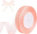 3/4 Inch x 50 Yards Sheer Organza Ribbon Chiffon Ribbon for Gift Wedding Flower Bouquet Wrapping Decorations Crafts (Pink)