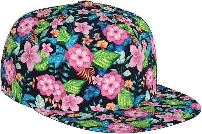 Floral Hawaiian Baseball Hat Adjustable Tropical Flower Snapback Hats Baseball Caps for Women Men