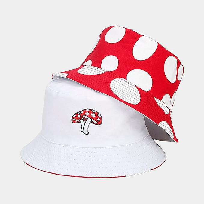 Mashiaoyi Unisex Print Double-Side-Wear Reversible Bucket Hat