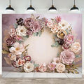 6x4ft Wedding Backdrop Purple Pink Floral Theme Photography Background White Flower Garland Green Leaves Bridal Shower Banner Decorations Girls Birthday Party Baby Portrait Photo Booth Prop